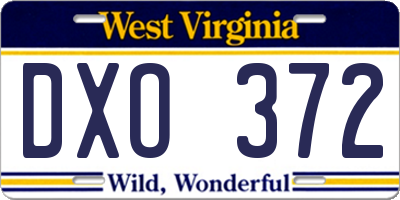 WV license plate DXO372