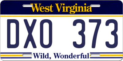 WV license plate DXO373