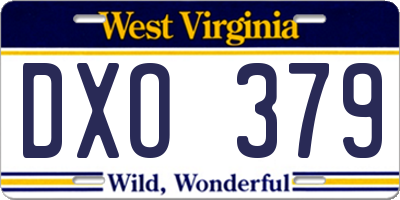 WV license plate DXO379