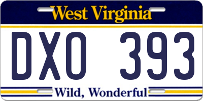 WV license plate DXO393