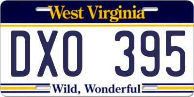 WV license plate DXO395