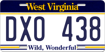 WV license plate DXO438