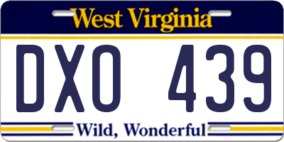 WV license plate DXO439