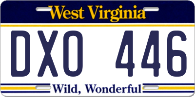 WV license plate DXO446