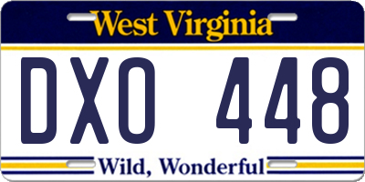 WV license plate DXO448