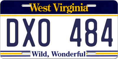 WV license plate DXO484
