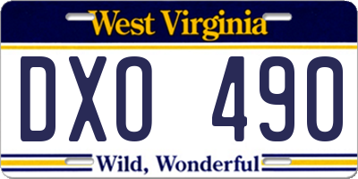 WV license plate DXO490