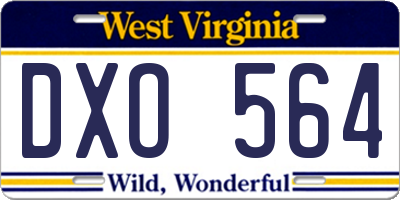 WV license plate DXO564
