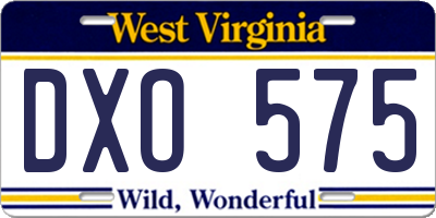 WV license plate DXO575