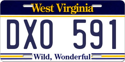 WV license plate DXO591