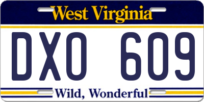 WV license plate DXO609