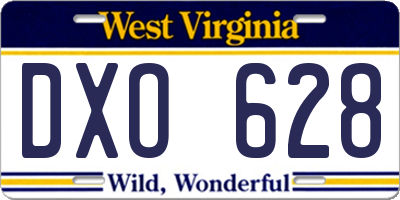 WV license plate DXO628