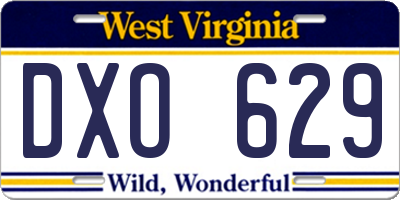 WV license plate DXO629