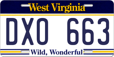 WV license plate DXO663
