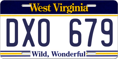 WV license plate DXO679