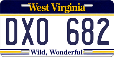 WV license plate DXO682