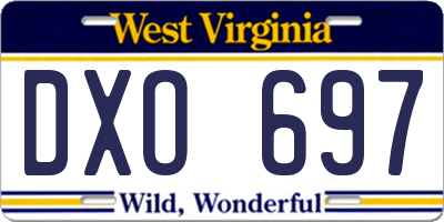 WV license plate DXO697