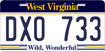 WV license plate DXO733