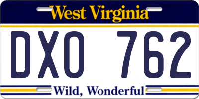WV license plate DXO762