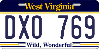 WV license plate DXO769