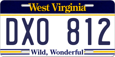 WV license plate DXO812