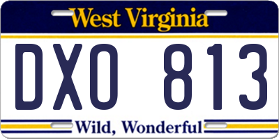 WV license plate DXO813
