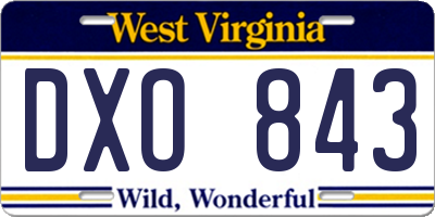 WV license plate DXO843