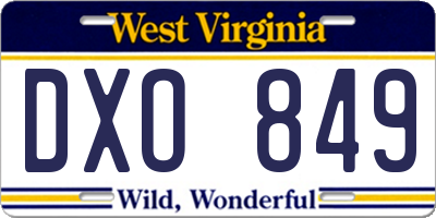 WV license plate DXO849