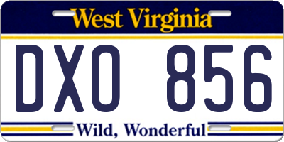 WV license plate DXO856