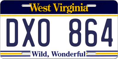 WV license plate DXO864