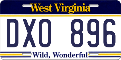 WV license plate DXO896
