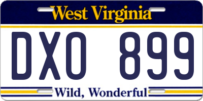 WV license plate DXO899