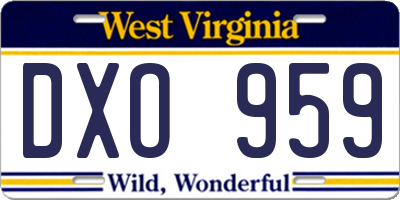 WV license plate DXO959