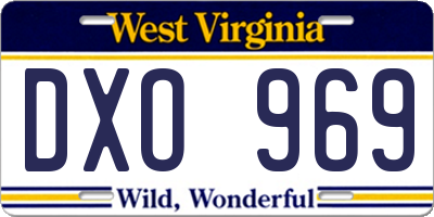 WV license plate DXO969