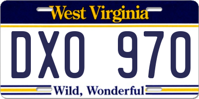 WV license plate DXO970