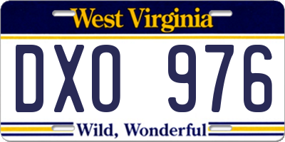 WV license plate DXO976