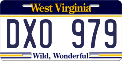 WV license plate DXO979