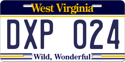 WV license plate DXP024
