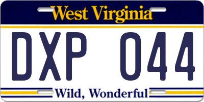 WV license plate DXP044