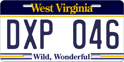 WV license plate DXP046