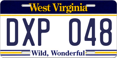 WV license plate DXP048