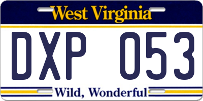 WV license plate DXP053