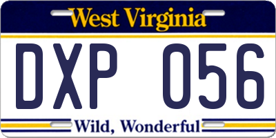 WV license plate DXP056