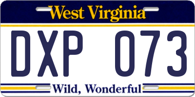 WV license plate DXP073