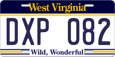 WV license plate DXP082