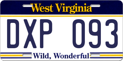 WV license plate DXP093