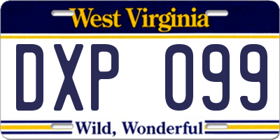 WV license plate DXP099