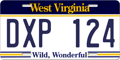WV license plate DXP124