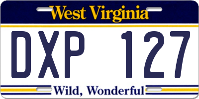 WV license plate DXP127