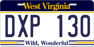 WV license plate DXP130